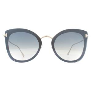 Tom Ford Sunglasses Charlotte 0657 01C Gray Gold Blue Gradient w Silver Mirror